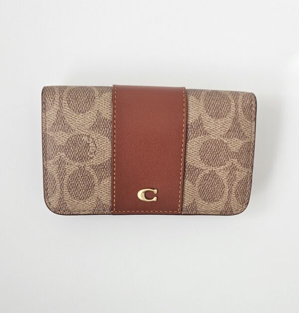 COACH Slim Card Case In Signature Canvas